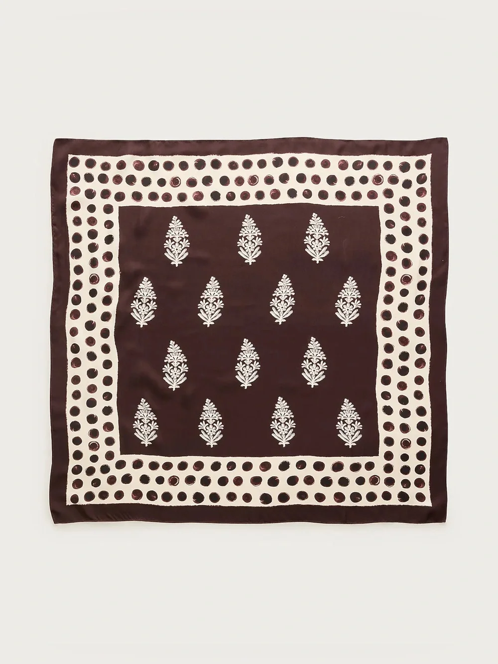 J.Crew Printed silk scarf in smoked walnut